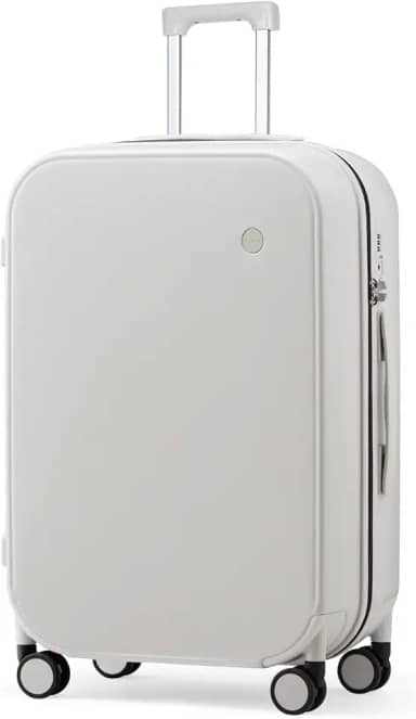 Malas com rodinhas giratórias, rígidas, leves, com capa e cadeado TSA para viagens de negócios, Branco fumê, 24-inch, Mala de mão rígida com rodas giratórias Tsa Lock