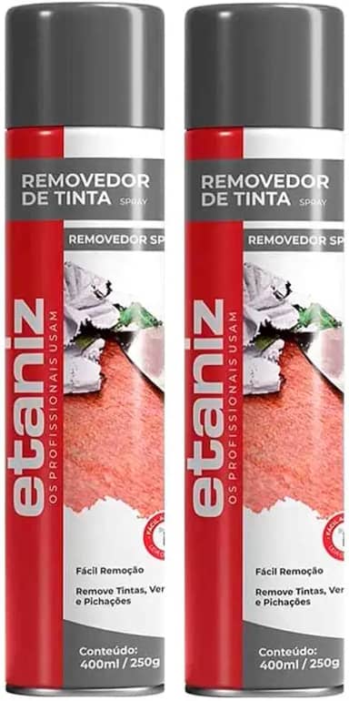2 Spray Removedor De Tinta Verniz Parede Teto Etaniz 400ml
