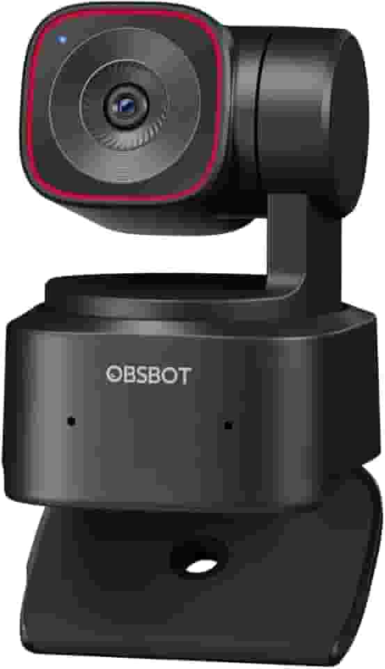OBSBOT Tiny 2 Lite 4K Webcam PC, câmera de streaming PTZ com rastreamento IA e sensor 1/2", controle gestos HDR microfones webcam computador mesa laptop reunião videochamadas 4K@30fps / 1080@60fps