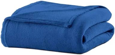 CAMESA Manta Cobertor Casal Microfibra Dupla Face 180x220cm Azul Médio 100% Poliéster, Manta para sofá, Manta para Cama de Casal e Solteiro, Macia