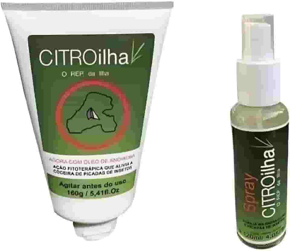 Kit Repelente Spray e Repelente Creme Citroilha Contra Pernilongos Borrachudos Mosquitos da Dengue Proteção Natural Citronela Para Repelir Insetos e Moscas Ideal para Uso ao Ar Livre e Casa