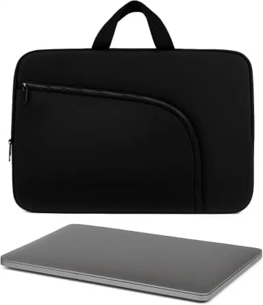 Capa para Notebook 15.6 Polegadas, Resistente à Água, Leve (150g), com Alça e Bolso Frontal, Case Protetora Slim para Trabalho, Faculdade e Viagem, Alça Reforçada, Neoprene - Qualidade Premium