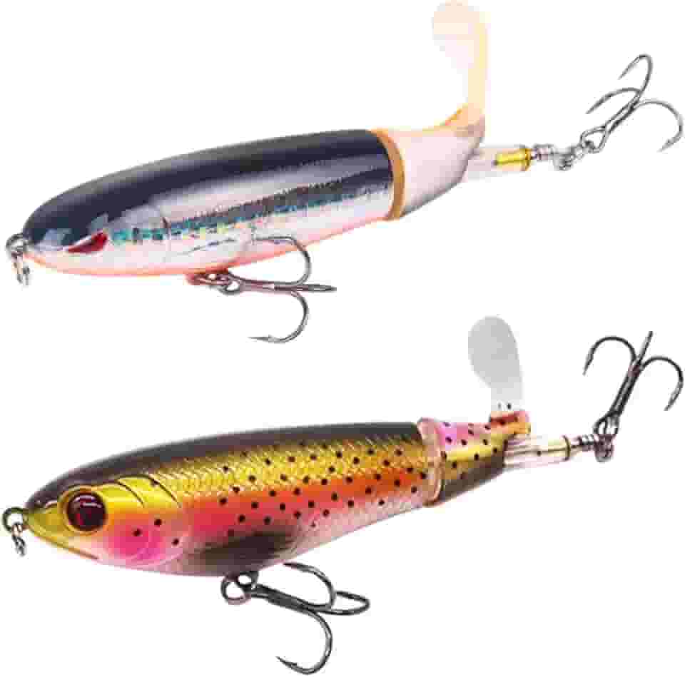 Kit 2 Isca Artificial Helice Whopper Popper 10cm 3d Tucunaré