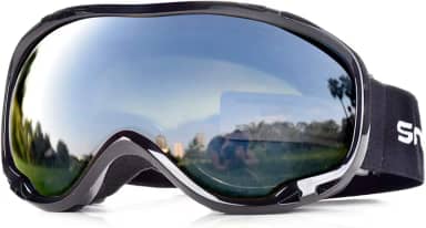 Óculos de esqui para neve para homens e mulheres adultos, OTG óculos de snowboard de lentes duplas com antiembaçamento para proteção UV para meninas, Ik#bb3gray