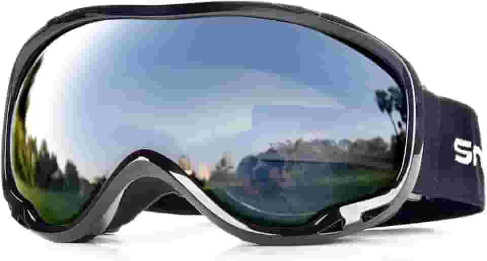 Óculos de esqui para neve para homens e mulheres adultos, OTG óculos de snowboard de lentes duplas com antiembaçamento para proteção UV para meninas, Ik#bb3gray