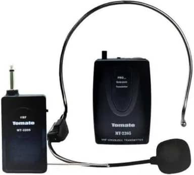 Microfone Sem Fio MT-2205, Headset e Lapela, Dinâmico, 50m Alcance, Preto, com Receptor e Transmissor