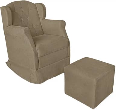Poltrona de Amamentação Balanço Com Puff Platinum Decor (Capuccino)