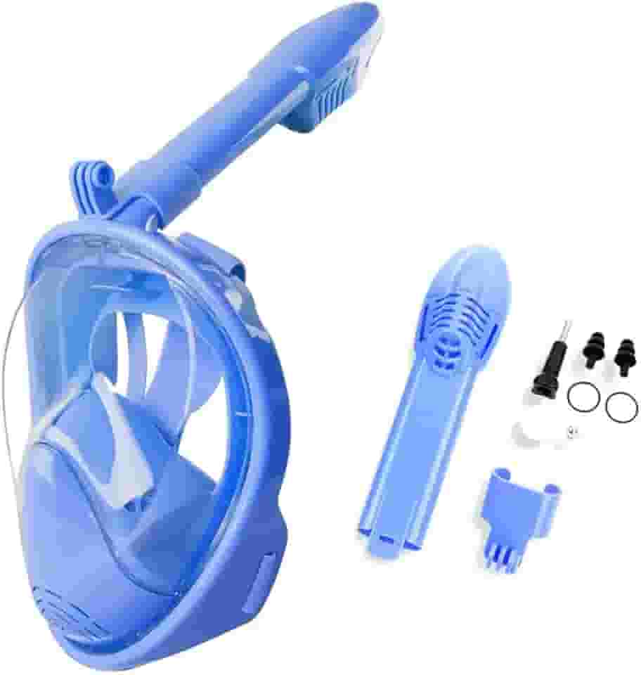 Máscara de Mergulho Full Face Infantil com Suporte para Câmera Ação, Mascara Snorkel Profissional Antiembaçante para Crianças, Presentes do Dia das Crianças.