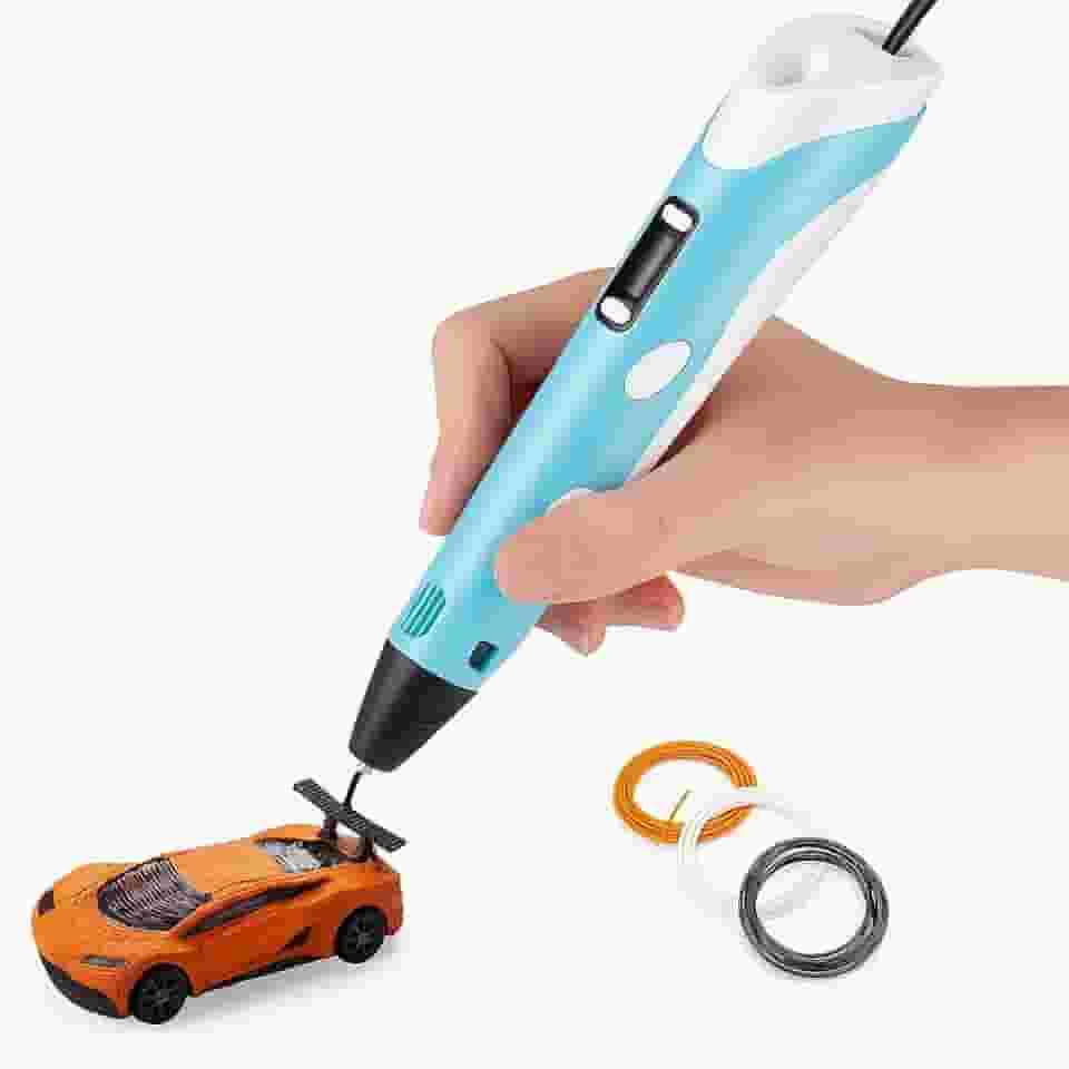 Caneta de Impressão 3D com Filamentos PLA/ABS – Tela LCD, Fonte USB, Criação Artística Profissional e Infantil - Premium