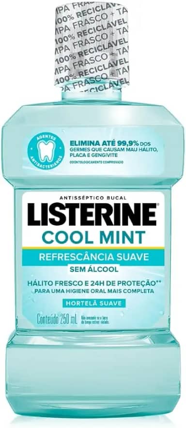 Listerine Cool Mint Enxaguante Bucal Sem Álcool, 250ml