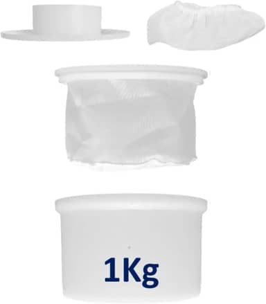 Forma Completa Redonda 1Kg Para Produção de Queijos Minas Padrão Parmesão + Prensador Dessorador e Tela