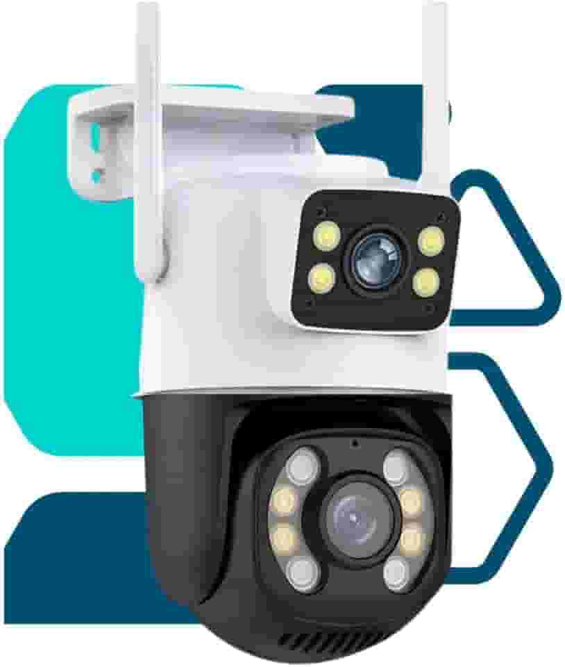 Câmera de Segurança Speed Dome com Wifi com Audio para uso Externo, Câmera Dupla 6mp, Vigilancia Total 360 Prova D´Agua, Acesse pelo Celular, Compativel com Android e iOS, Zoom Digital 4x (1)