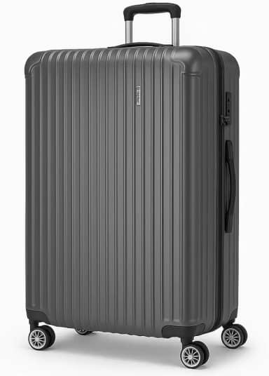 Mala de Viagem Holysun, Rígida, 4 Rodas Giratórias (Cinza, Grande)