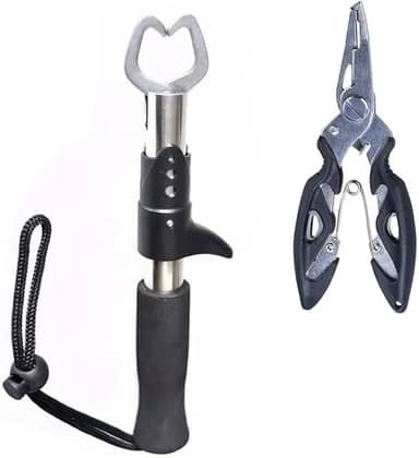 Kit Alicate Pega Peixe Inox Mais Alicate De Pesca Tira Anzol
