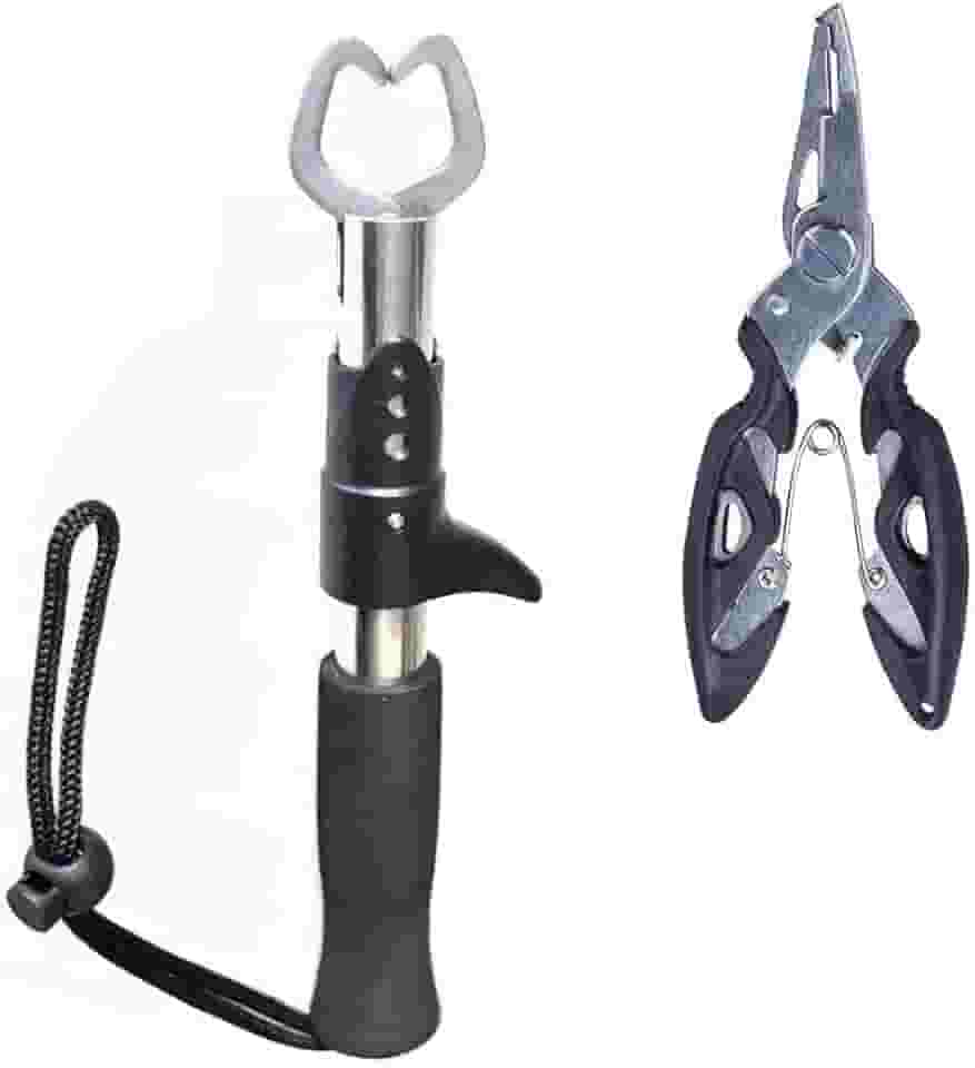 Kit Alicate Pega Peixe Inox Mais Alicate De Pesca Tira Anzol