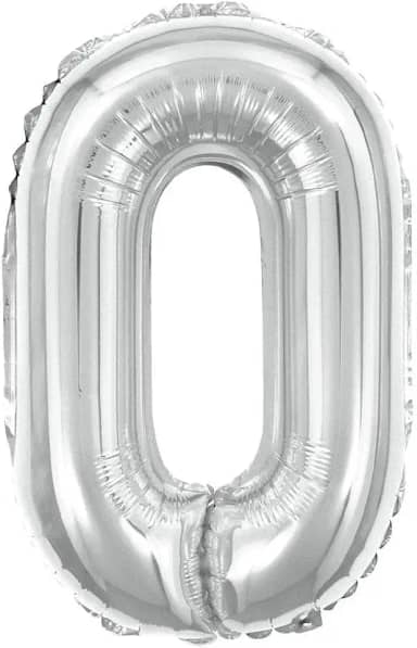 Balao Metalizado Numero 0 Prata 40Cm 111352