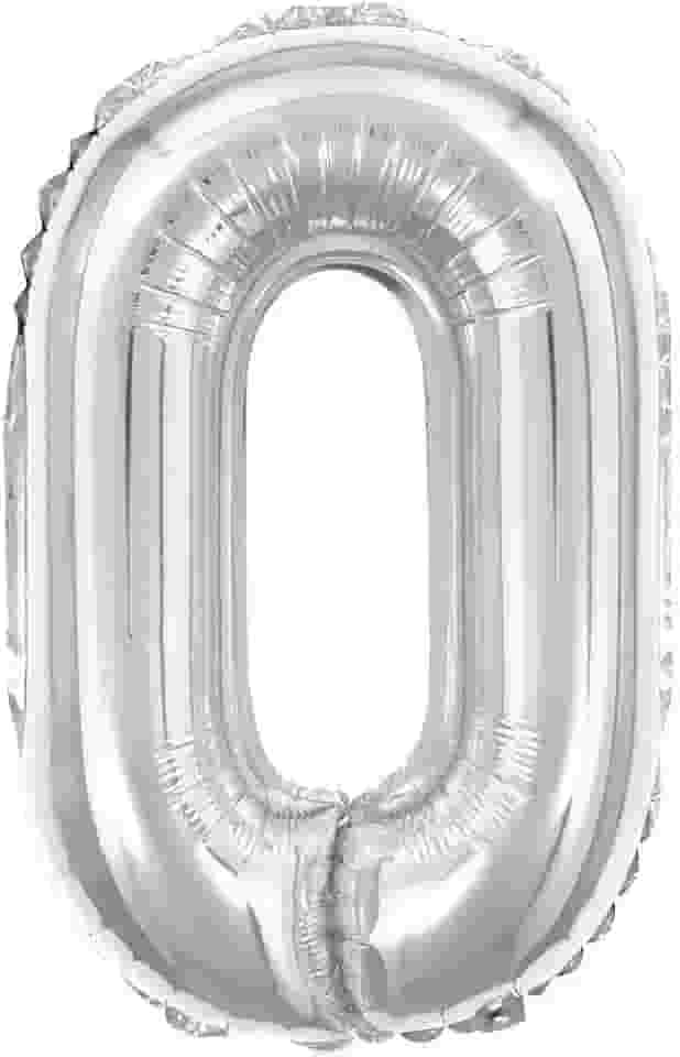 Balao Metalizado Numero 0 Prata 40Cm 111352