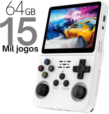 Console Game Portátil Arkos R36s Tela IPS 3.5 64GB 15 Mil jogos