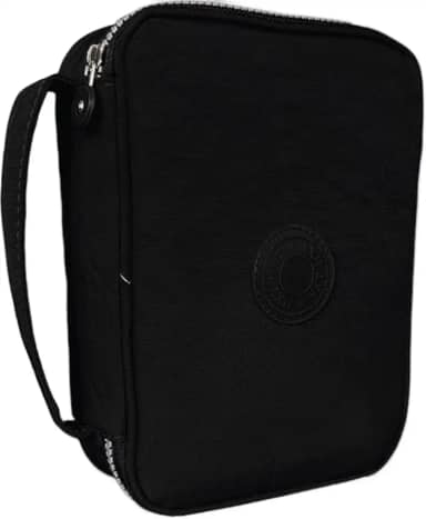 Estojo escolar grande para 100 lapis em Nylon com 25 elasticos (Preto)