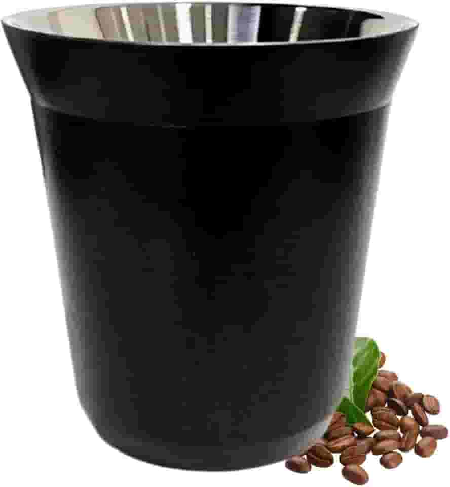 Copo de Café Espresso Inox 160ml – Parede Dupla Isotérmica Reutilizável e Resistente, Ideal para Café, Chá e Bebidas Quentes ou Frias (Preto)