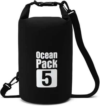 Bolsa Estanque 5L Ocean Pack Impermeável para Camping, Praia, Caiaque, Pesca e Aventura ao Ar Livre, ProvadÁgua, Poeira e Areia.