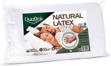 Travesseiro Natural Látex, Duoflex, 100% Algodão, Branco, 50cmx90cm