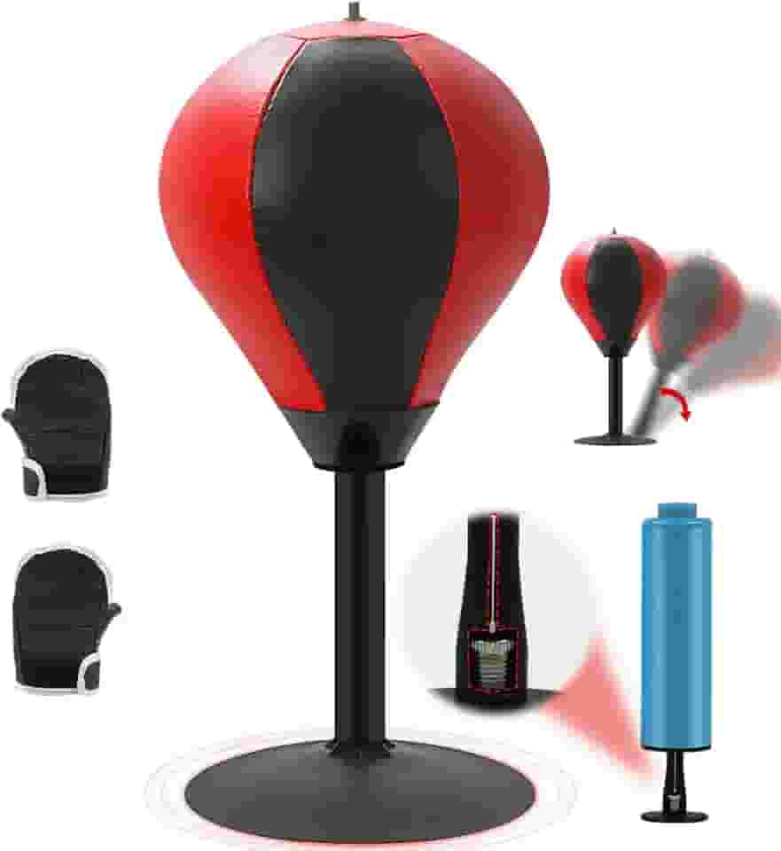 Boxe Treino, Punching Ball, Bola de Velocidade Boxe, Saco de Pancada, Saco de Pancada Tipo Bola, Stress Ball, Bola de Boxe e Bomba e Luvas, Descompressível, Bola de Reflexo de Boxe