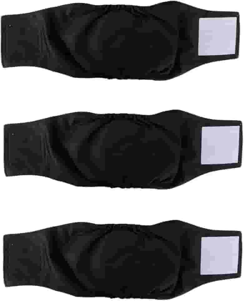 Fralda Cachorro Reutilizáveis Petting Is Caring Macho 3 Pcs - Ventre Materiais duráveis e laváveis à máquina (3 Black, XS)