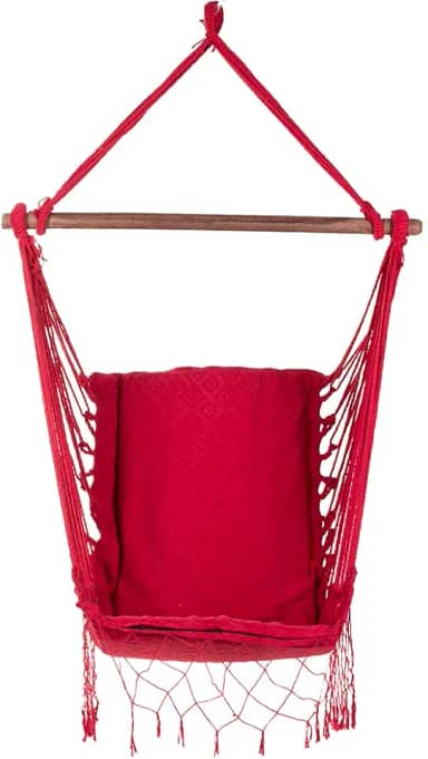 Rede Cadeira Suspensa para Jardim, Cor Vermelha