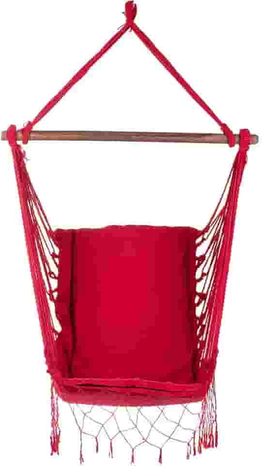 Rede Cadeira Suspensa para Jardim, Cor Vermelha