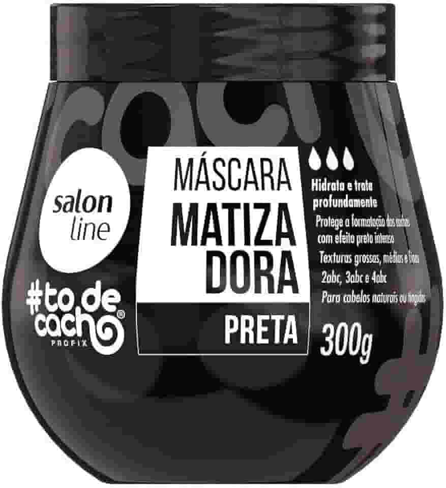 Salon Line, Máscara Matizadora Preta, #TodeCacho, Vegano - Para Cabelos Ondulados, Cacheados e Crespos, 300g