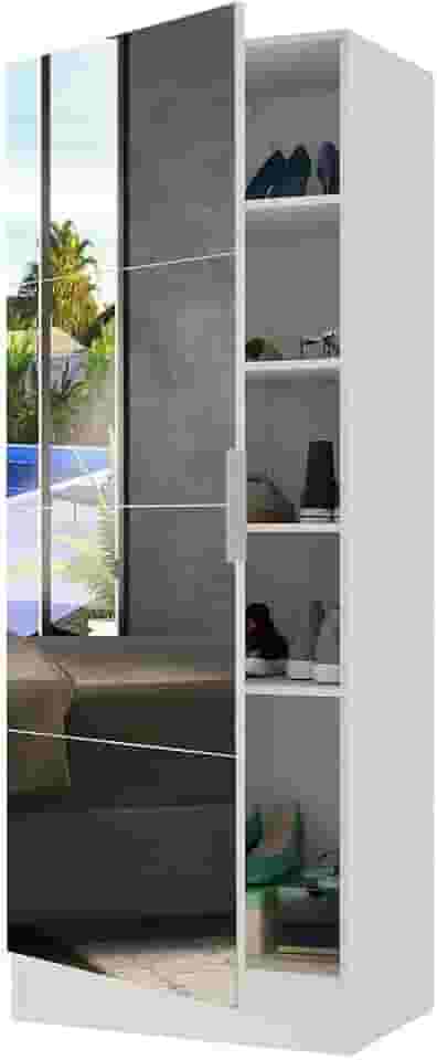 Sapateira 1 Porta com Espelho Jade Plus Multimóveis Branca