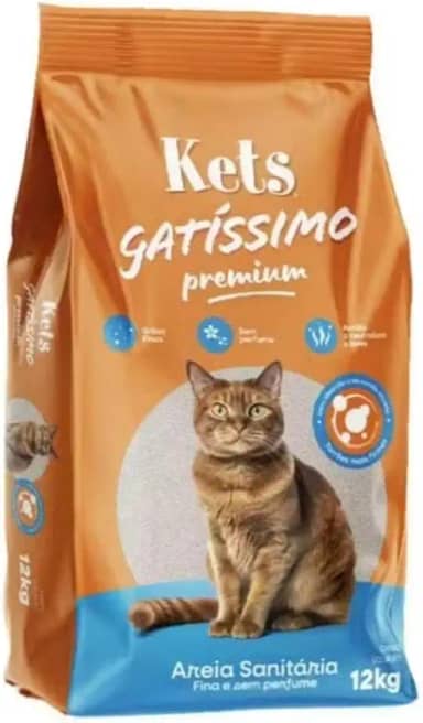 Kit De Areias Para Gatos com 5un 20kg E De 12kg(Areia Gatissino Sem Perfu 12Kg)
