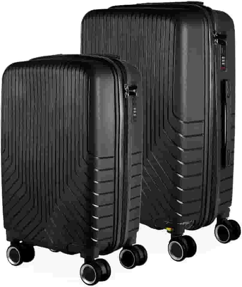 Cj Malas Polipropileno 2 Peças P e M com Rodas 360 França - AeroMalas (Preto)