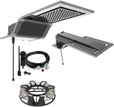 Ducha Eletrônica de Luxo - Chuveiro com Regulagem de Pressão Intensa - Potente e Antiferrugem(220v 6500w,BLACK KHROME)