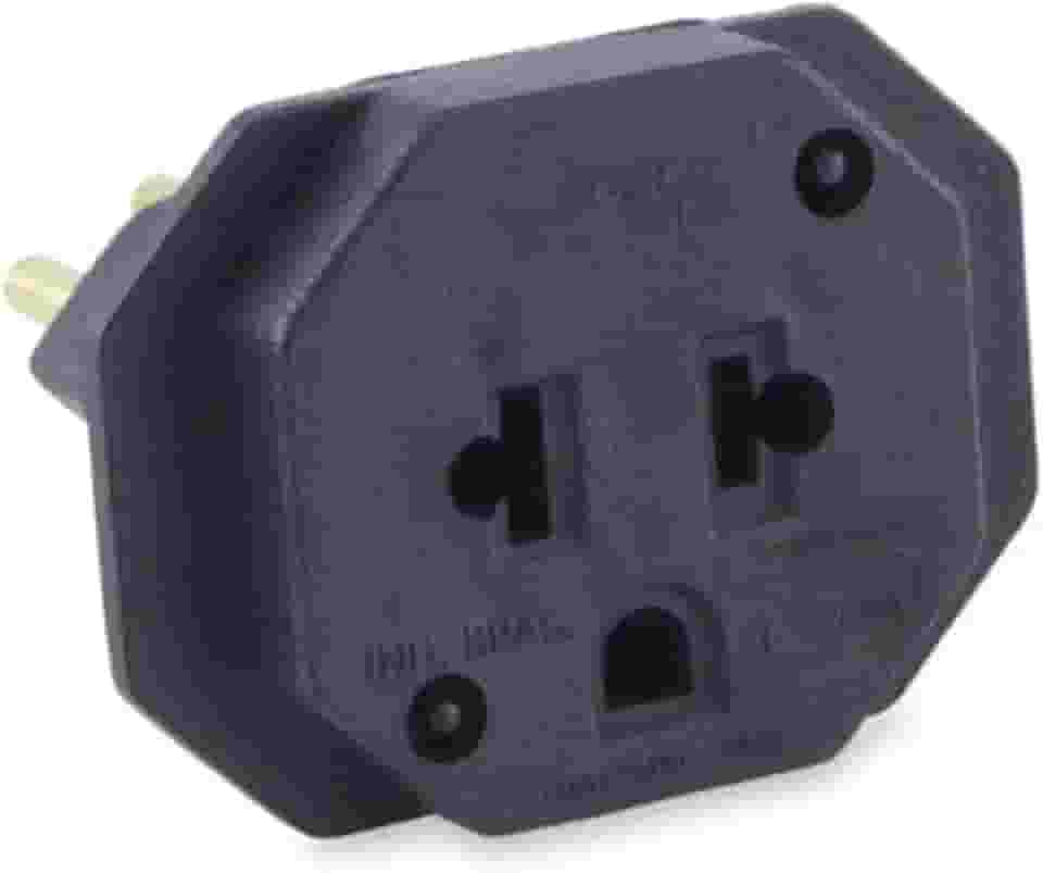 Adaptador Para Tomada Universal 2Pinos+T 10A Bivolt Preto, Force Line, 4312