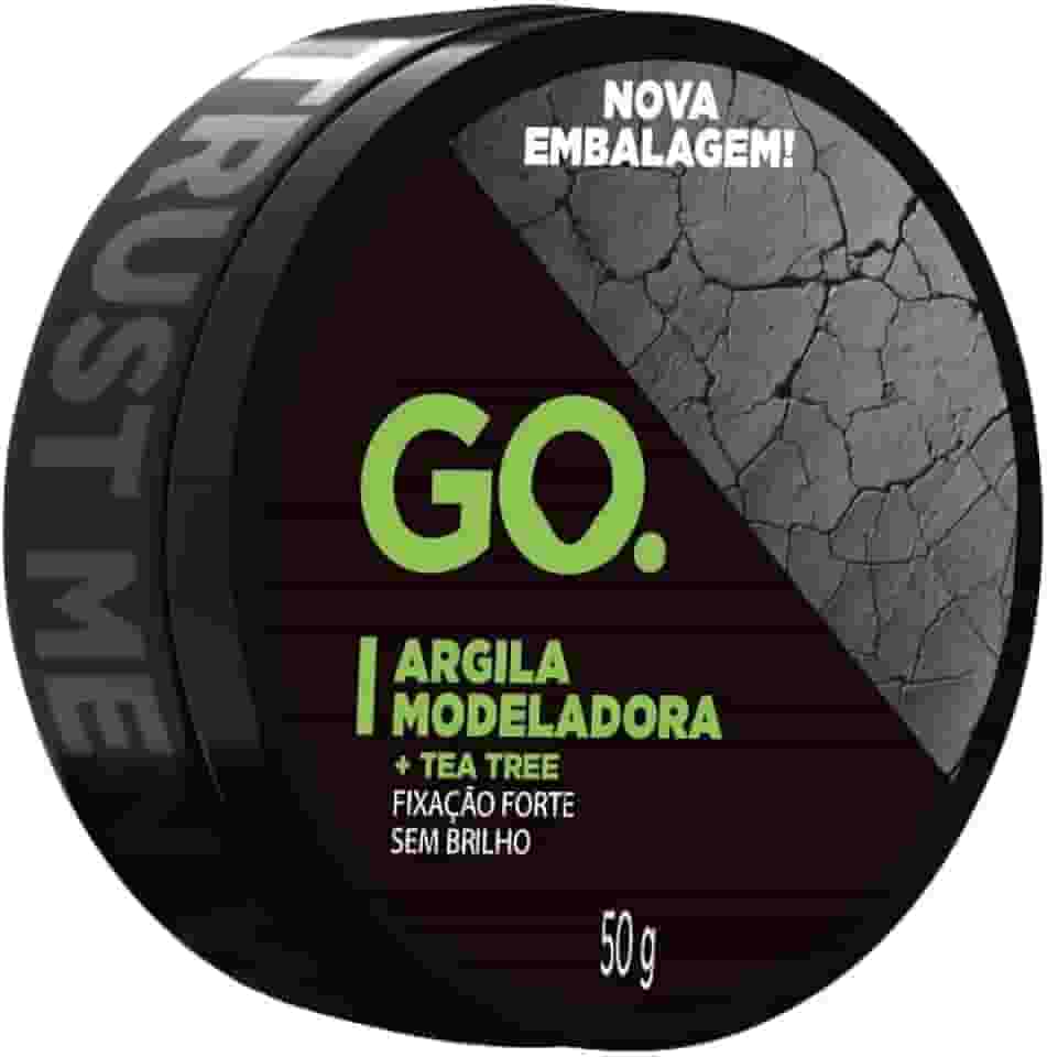Pomada de Argila, alta fixação, efeito matte, sem brilho, argila verde, tea tree, todos cabelos, Go Man