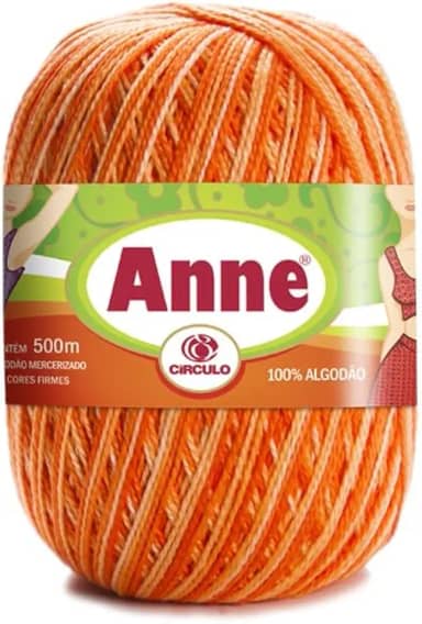 Linha De Crochê E Tricô - Anne 500 - Cores Mesclas - 500 Metros - 100% Algodão - Círculo