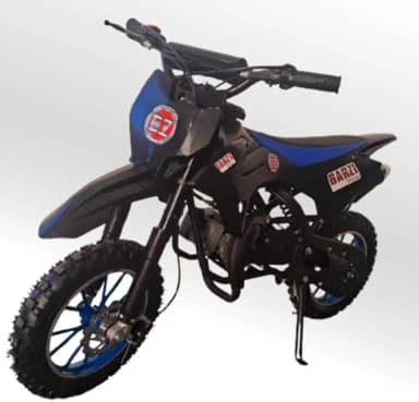 Mini Moto Cross Trilha 49cc BZ Monster Partida a Corda Gasolina Escapamento Duplo a Gasolina com Óleo 2-Tempos BARZI MOTORS