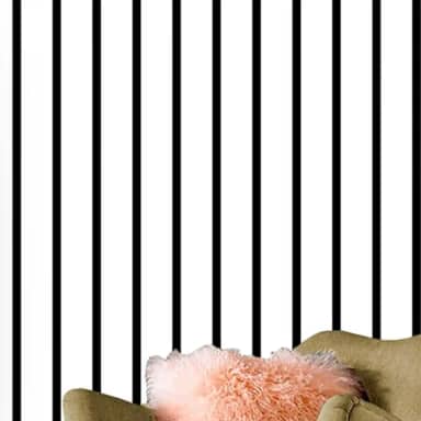 Papel de Parede Adesivo PVC, Listrado Preto e Branco, Autoadesivo, 5 Metros x 45cm, para Decoração de Ambientes