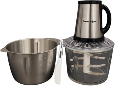 Processador Mixer Elétrico 6L Inox e Vidro 1500W 220V – Triturador de Alimentos Profissional, Copos Duplos Vidro e Aço Inoxidável, Alta Potência e Durabilidade