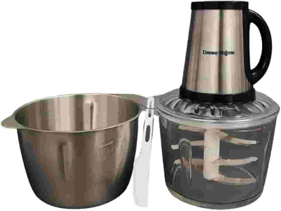 Processador Mixer Elétrico 6L Inox e Vidro 1500W 220V – Triturador de Alimentos Profissional, Copos Duplos Vidro e Aço Inoxidável, Alta Potência e Durabilidade