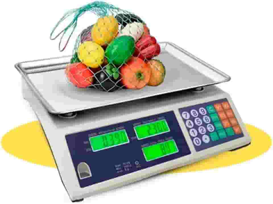 Balança Digital Comercial TechnoLar 40kg, Bivolt 110/220V, Display LCD, Alta Precisão, Aço Inoxidável – Branca