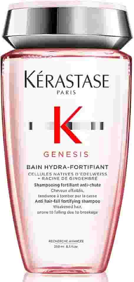 Kérastase Genesis Bain Hydra-Fortifiant Shampoo, Tratamento Fortificante Antiqueda por Quebra para Cabelos Finos e Oleosos, com Flor de Edelweiss e Raiz de Gengibre, 250ml