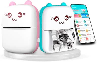 Mini Impressora Térmica Sem Fio Portátil Bluetooth BT9, Impressão Monocromática, 200 dpi (Rosa)