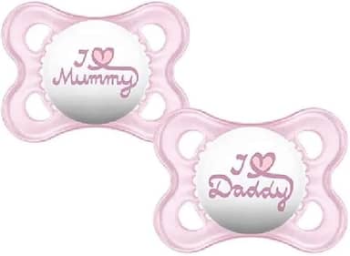 MAM Baby Kit Com 2 Chupetas Original Com Bico Simétrico de Silicone SkinSoft para Crianças 0-6 Meses Com Caixa Esterilizadora, Rosa e Neutra