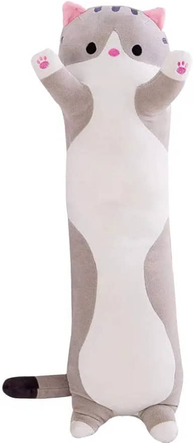 Adorável boneca de gato de pelúcia, linda boneca de gato de pelúcia macia almofada de gatinho brinquedo almofada de dormir presente para crianças namoradas