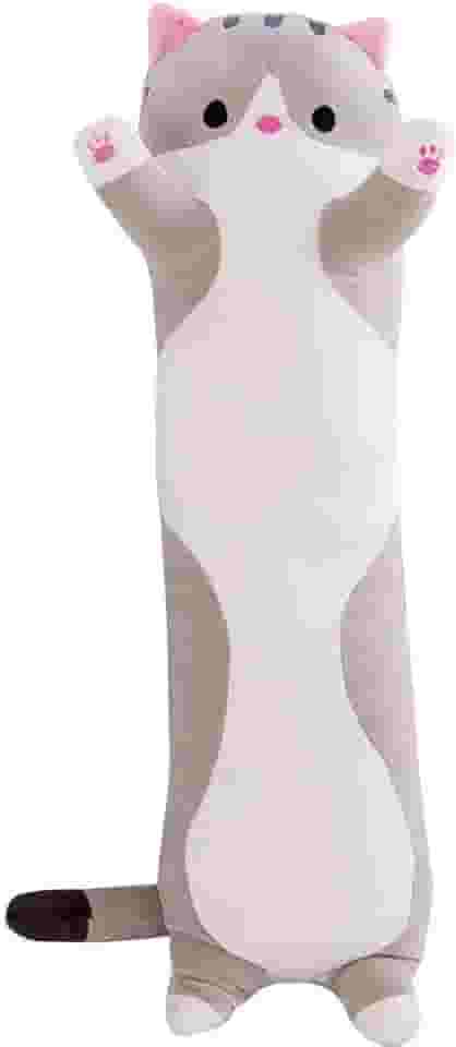 Adorável boneca de gato de pelúcia, linda boneca de gato de pelúcia macia almofada de gatinho brinquedo almofada de dormir presente para crianças namoradas