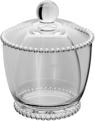 WOLFF - Manteigueira Francesa de Vidro com Tampa 10,5cm x 10,5cm x 11cm - Linha Pearl