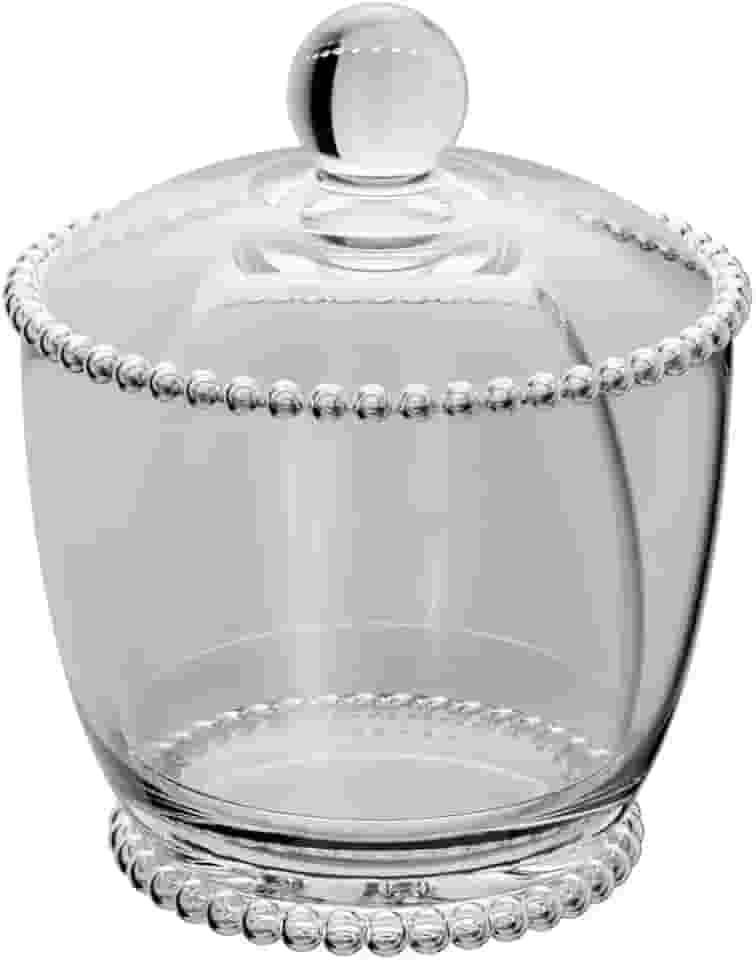 WOLFF - Manteigueira Francesa de Vidro com Tampa 10,5cm x 10,5cm x 11cm - Linha Pearl